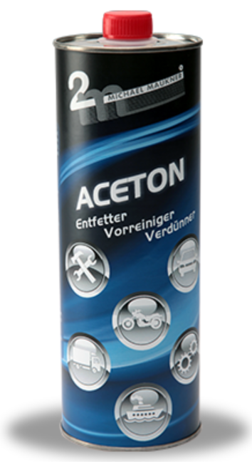 2M Maukner Aceton – Chemisch rein (  99.5 %) | Entfetter, Vorreiniger & Verdünner (1 Liter)