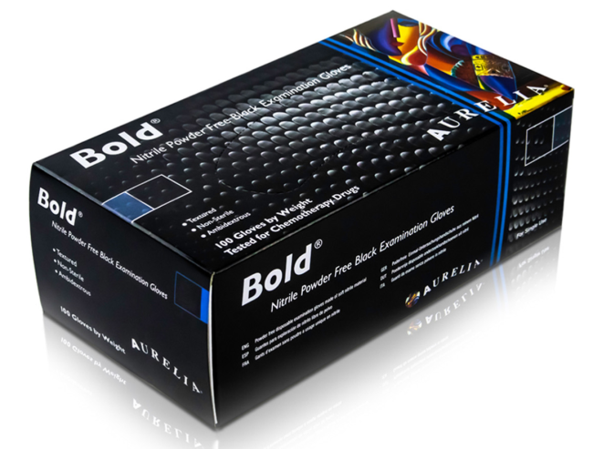 Preview: Aurelia Bold Nitril Einweghandschuhe schwarz – Extra Stark (100 Stück)