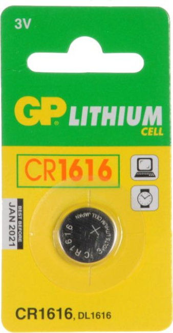 Knopfzellenbatterie GP Lithium CR1616