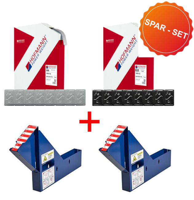 Hofmann Power Weights Werkstatt-Set: Klebegewichte Typ 355 inkl. Halterung
