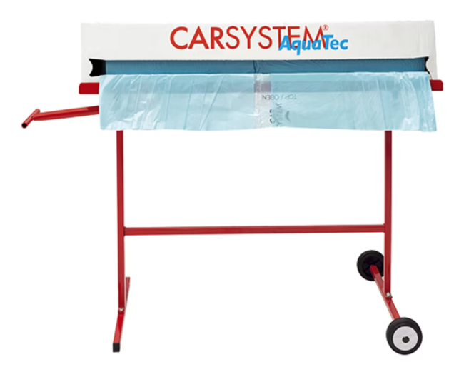 Preview: Car System MMIR Trolley Box Fahrbarer Folienständer für Abdeckfolien mit Karton