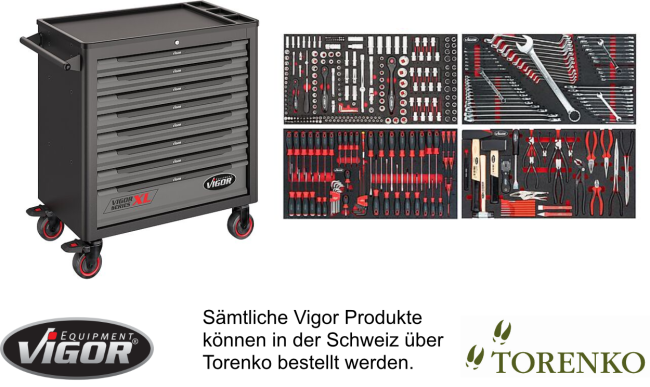 Werkstattwagen XL bestückt 375-tlg. Vigor Equipment V4542