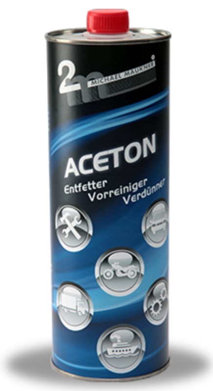 2M Maukner Aceton – Chemisch rein (  99.5 %) | Entfetter, Vorreiniger & Verdünner (1 Liter)