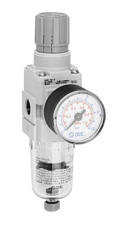 Filterregler SMC 1/4" mit Handablass