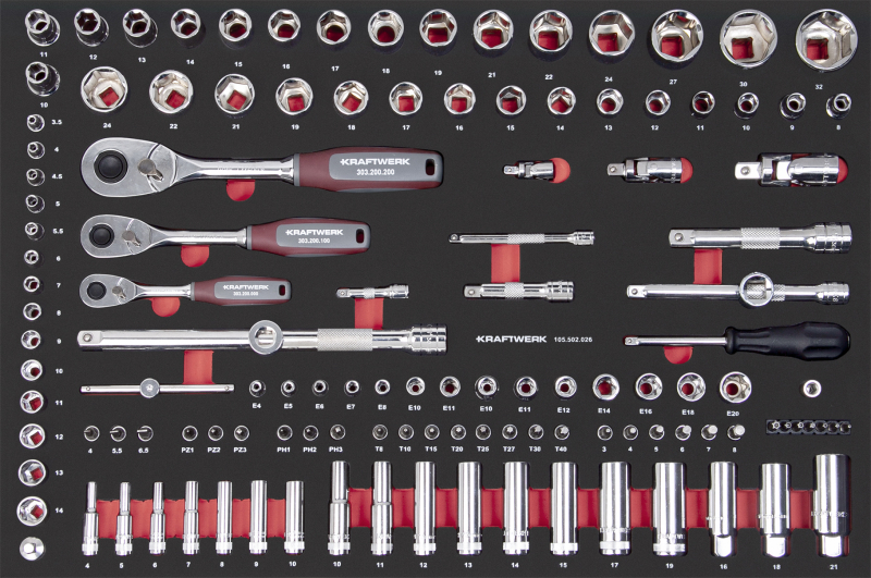 Kraftwerk Werkstattwagen PT800 PRO Line (7 Schubladen) – 283-teiliges Premium-Set