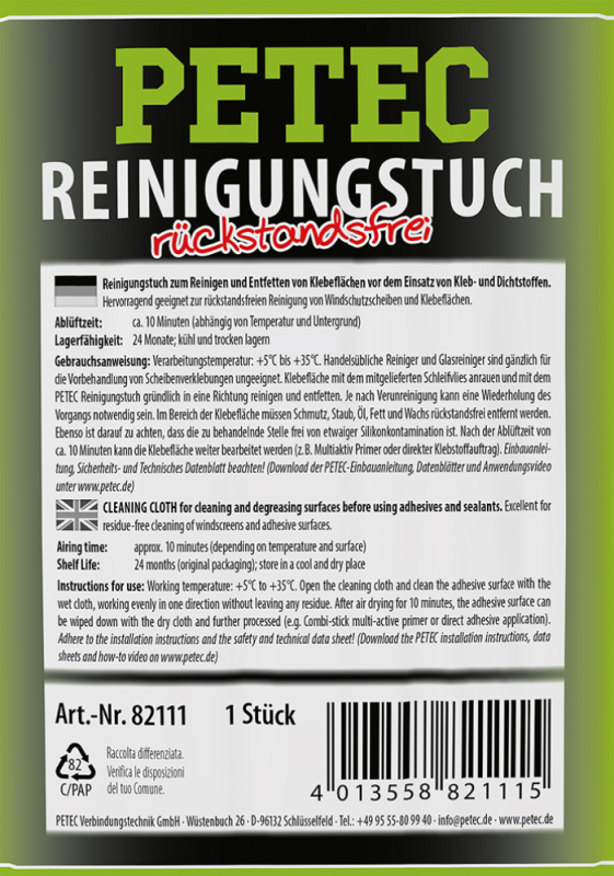 Reinigungstuch rückstrandsfrei