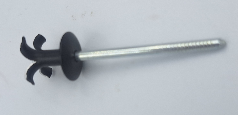 Spreizniete schwarz mit grossem Kopf